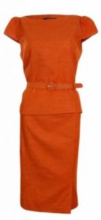 Nine West Women's Orange Springs Belted Suit (4, Burnt Orange) Clothing