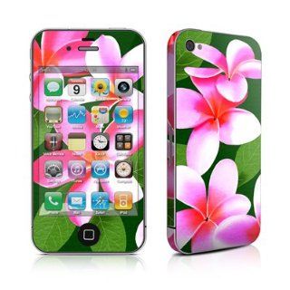 Pink Plumerias Design Protective Decal Skin Sticker (High Gloss Coating) for Apple iPhone 4 / 4S 16GB 32GB 64GB Cell Phones & Accessories