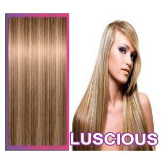 14 inch Brown Blonde (8/613). Full Head. Clip in Synthetic Hair Extensions. Health & Personal Care