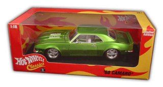 Hot Wheels Classics 118 scale green 68 Camaro 396 cid 1968 Toys & Games