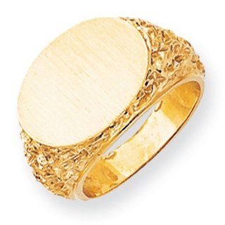 14k Yellow Gold Men's Signet Ring. Gold Weight  10.46g. 13.2mm x 17.5mm face Jewelry