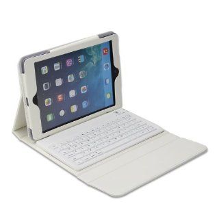 NEWSTYLE White PU Leather Protective Case Bag Cover Protector With Bluetooth Keyboard For Apple iPad Air iPad 5 Computers & Accessories