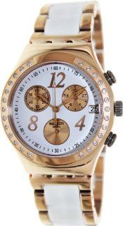 Swatch Irony Dreamwhite Rose Chronograph Rose Gold Tone Steel Ladies Watch YCG406G Swatch Watches