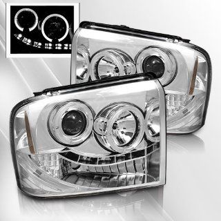 Ford F250, Superduty 05 06 07 Projector Headlights /w LED Halo/Angel Eyes ~ pair set (Chrome) Automotive