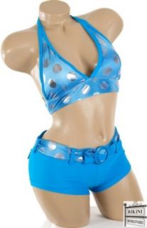 Boyshort Blue Polka Dot Print 2 pc Bikini Swimsuit JUNIOR SIZE XL Clothing