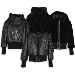 Baby Phat Women's Reversible Leather Hooded Jacket ( sz. XXL, Black ) Clothing