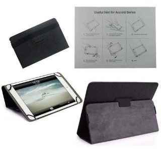 Black Flip Leather Wallet Folio Smart Case Stand Cover for Apple Ipad 1 2 3 4 Ipad Air Asus 10.1" Tablet Asus Transformer Pad Infinity Tablet Asus Memo Pad Smart Tablet Asus Vivotab Smart Tablet Asus Eee Pad Tablet Acer Iconia Tablet Archos 101 G9 G9 