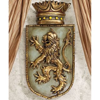 Design Toscano Medieval Rampant Lion Shield Wall Sculpture