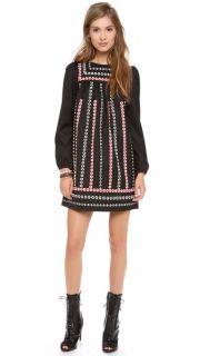 RED Valentino Embroidered Ribbon Long Sleeve Dress
