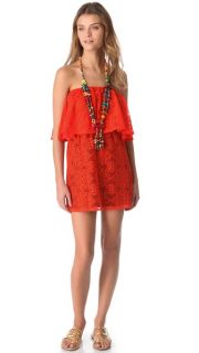 Tbags Los Angeles Strapless Crochet Necklace Dress