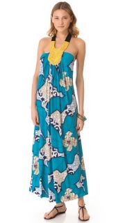 Tbags Los Angeles Maxi Dress with Beaded Bib