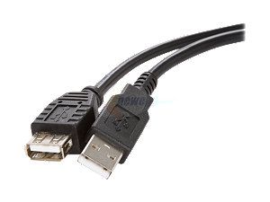 Rosewill 6ft. USB2.0 A Male to A Female Extension Cable, Black, Model RCW 100