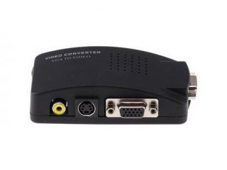 Mac/ PC/ Laptop VGA to AV/Composite Video/RCA/Svideo Switch Box for TV, Projector