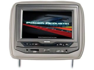 Power Acoustik Universal Headrest 7" Monitor with DVD (Beige) Model HDVD 73BG