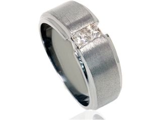 SI 1/4CT Princess Cut Mens Diamond Wedding Ring 14K Black Gold Bridal Band 7 12