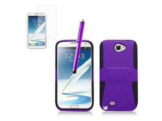Kickstand Hybrid Case Hard Gel Cover with Stand for Samsung Galaxy S4 IV I9500   Black & Purple