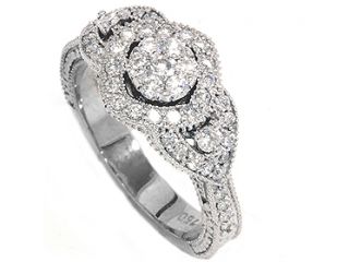 .79CT Pave Vintage Antique Style Engagement Anniversary Ring 14K White Gold New
