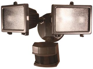 Heathco Bronze 300 Watt Bronze Quartz Halogen Motion Sensing Twin Security Light