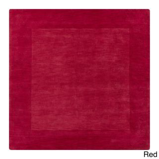 Hand Loomed Odessa Solid Bordered Tone on tone Wool Area Rug (99 Square)