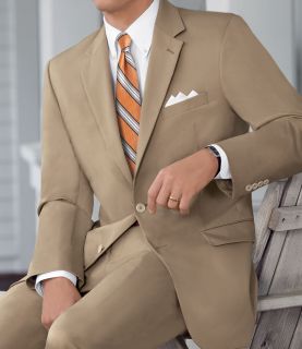 Natural Stretch 2 Button Poplin Suit  Sizes 44 X Long 52 JoS. A. Bank Mens Suit