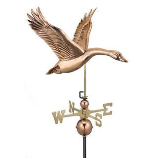 Feathered Goose Polished Copper Weathervane