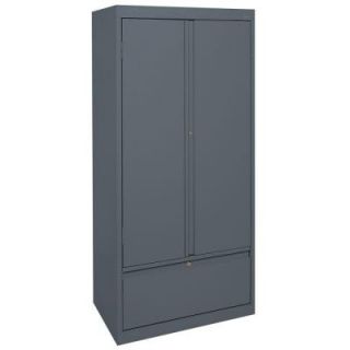Sandusky Systems Series 30 in. W x 64 in. H x 18 in. D Storage Cabinet with File Drawer in Charcoal HADF301864 02
