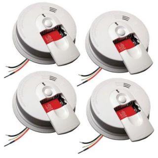 FireX Hardwired Interconnectable 120 Volt Smoke Alarm with Battery Backup (4 Pack) 21007588