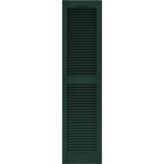 Builders Edge 15 in. x 60 in. Louvered Shutters Pair in #122 Midnight Green 010140060122