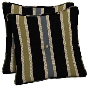 Hampton Bay Black Ribbon Stripe Outdoor Throw Pillow (2 Pack) JC24571B 9D2