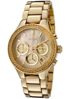 DKNY NY8058  Watches,Womens Chronograph White Crystal White Mother Of Pearl Dial Gold Tone Stainless Steel, Chronograph DKNY Quartz Watches