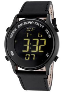 Emporio Armani AR5925  Watches,Mens Black Digital Multi Function Black Leather, Casual Emporio Armani Quartz Watches