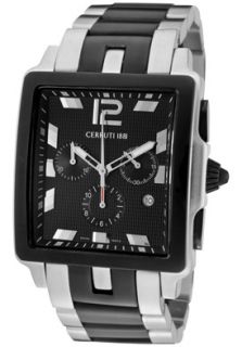 Cerruti I88I CRB003E221G  Watches,Mens Odissea Sportiva Chronograph Black Textured Dial Two Tone, Chronograph Cerruti I88I Quartz Watches