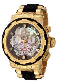 Invicta 6663  Watches,Mens Reserve Chronograph 18k Gold Plated Stainless Steel & Black Polyurethane, Chronograph Invicta Quartz Watches
