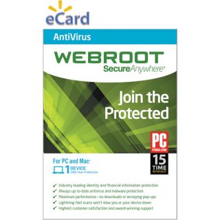 Webroot SecureAnywhere AntiVirus 1U $19.98 