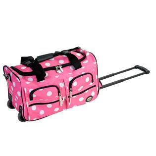 Rockland Fox Luggage  22 ROLLING DUFFLE BAG, PINK DOT