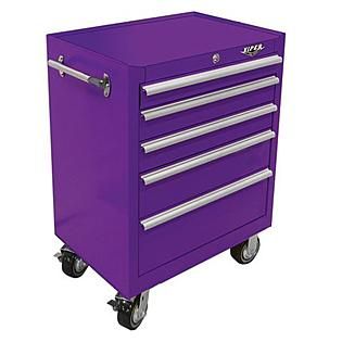 Viper Tool Storage  26 5 Drawer 18G Steel Rolling Cabinet, Purple