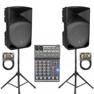  Mackie TH 15A Active DJ Powered THUMP Speakers, Mixer 
