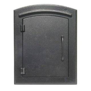 QualArc MAN 1400BL Manchester Column Mount Mailbox Plain Door in Black