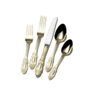 Wallace Gold Plate Duchess 18/0 65 Piece Flatware Set, Service for 12