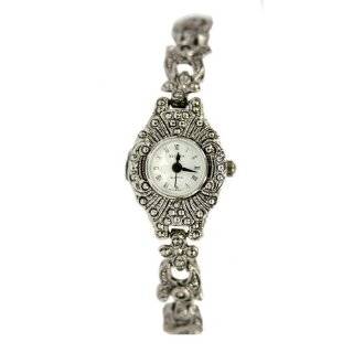   Vintage Style Large Gunmetal Diamond Shape Watch   Bracelet Watch