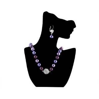   Purple Crystal Bead Y Necklace on Silver   Bridesmaid Jewelry Jewelry