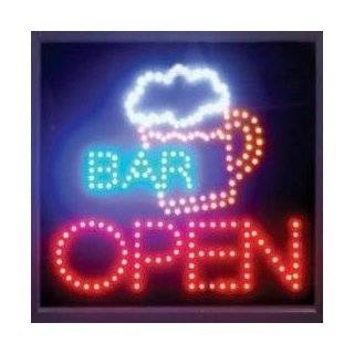 Beer Mug Bar OPEN LED Moving Neon Sign   19 x 19 L84