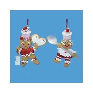 Gingerbread Kisses Cookie Girl with Spoon & Cupcake Christmas Ornament 