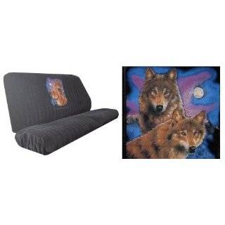  Car Truck SUV Wolf Seat Covers 2 Black Universal Low Back 
