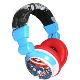 iHip MVF10266CA Marvel Captain America DJ Style Headphone, Red/White 