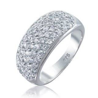  Sterling Silver Pave Dome CZ Ring Jewelry