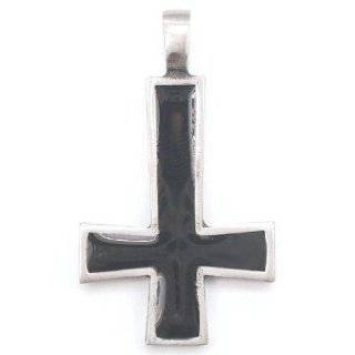  Antique Style Inverted Cross Pewter Pendant Necklace 