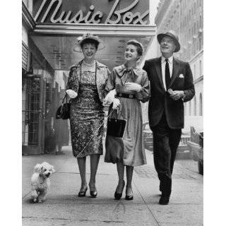 1959 photo Cornelia Otis Skinner, Dolores Hart with dog on leash, and 
