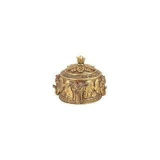  Jewelry Box Pewter Ornate Gold & Stone Decked Elephant 