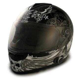   Blinc 136 Flat Black Large Full Face Helmet with Dark Angel Graphics